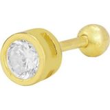 Gümüş altın yaldızlı zirkon tek taş 5 mm Tragus helix Piercing küpe