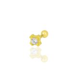 Gümüş altın yaldızlı zirkon tek taşlı Tragus helix Piercing küpe