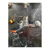 Gümüş Banyo Bataryası Kare Büyük Tasarım Krom Duş Musluğu Banyo Armatür