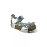 Gümüş Baskılı Deri Ve Ortopedik Bebek Sandalet Rr-B-0010