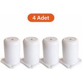 Gümüş Bohem(Kapsül) 15CM Beyaz Ayak , Mobilya Koltuk Baza Ayağı, Sehpa, Tv Ünite Ayak Yükseltici (4 Adet)