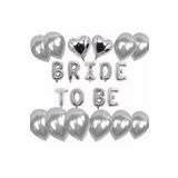 Gümüş Bride To Be Folyo Balon Latex Balon Bekatlığa Veda Balon Seti