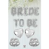 Gümüş Bride To Be Folyo Balon Seti - Bekarlığa Veda Bride Partisi Balon Süsleme Büyük GÜMÜŞ