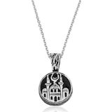 Gümüş Cami Desenli Cevşen Kolye SL1494