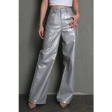 Gümüş Deri Basic Kadın Pantolon MG1316
