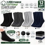 Gümüş Diyabetik 12'li Dikişsiz Çorap - 40 - 45 - Siyah