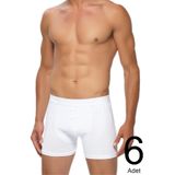 GÜMÜŞ Erkek Boxer, 6'lı Paket, Likralı, Beyaz, M Beden