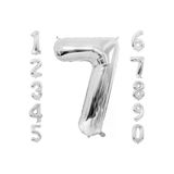 Gümüş Folyo Balon 7 Rakam 100 Cm (40 İnç) 7 Yaş Balonu - 7 Yaş Balon - 7 Rakam Balon
