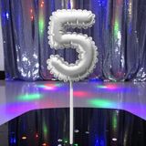 Gümüş Folyo Balon Şeklinde Pasta Mumu Gümüş Beş 5 Numara Mum Gümüş Pasta Mumu Gümüş Doğum Günü Mumu - 1 Adet