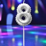 Gümüş Folyo Balon Şeklinde Pasta Mumu Gümüş Sekiz 8 Numara Mum Gümüş Pasta Mumu Gümüş Doğum Günümumu - 1 Adet