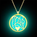Gümüş Fosforlu Gold Anne Çocuk Sevgisi Kadın Kolye MKTB-T9177