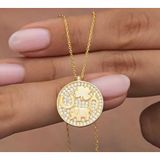 Gümüş Gold Fil Motifli Şans Kadın Kolye SL7011