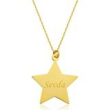 Gümüş Gold Kişiye Özel İsimli Yıldız Kolye SL2788