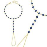 Gümüş Gold Lacivert Nazar Boncuklu Şahmeran SL12663
