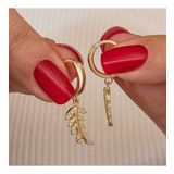 Gümüş Gold Sallantılı Başak Kadın Küpe