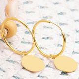 Gümüş Gold Sallantılı Halka Kadın Küpe SL6815