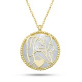 Gümüş Gold Sedef Taşlı Anne Çocuk Sevgisi Kolye MKTB-T9161