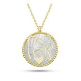 Gümüş Gold Sedef Taşlı Anne Çocuk Sevgisi Kolye