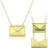 Gümüş Gold Sevgiliye Mektup Bayan Kolye SL5888