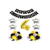 Gümüş Gold Siyah Doğum Günü Balon Set, 4