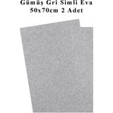 Gumus Gri Silver Simli Eva 50X70 Cm 2 Adet Simli Eva Sungeri Okul Kres Anasinifi Elisi Etkinlikleri