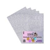 Gümüş Gri Simli Karton 35x50 5 Adet Artlantis Simli Karton Gri Gümüş 5 Adet 35*50