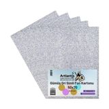 Gümüş Gri Simli Karton 50x70 5 Adet Artlantis Simli Karton Gri Gümüş 5 Adet 50*70