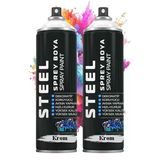 Gümüş Gri Sprey Boya 200 ml 2 Adet Hızlı Kuruyan Profesyonel Ahşap Plastik Demir Metal Cam Porselen Duvar Renkli