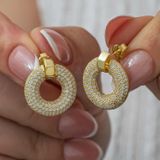 Gümüş Halka Gold Kadın Küpe SL8247