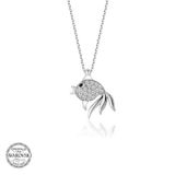 Gümüş Hane Swarovski Taşlı Gümüş Balık Kadın Kolye