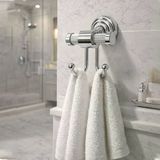 Gümüş İkili Askılık Vidalı Duvar Tipi Banyo Duvar Havlu Askısı Dayanıklı Paslanmaz Modern Tasarım