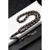 Gümüş İşlemeli Erzurum Oltu Tesbih 7 X 10 Mm. Kapsül Kesim
