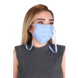 Gümüş İyonlu Boyundan Askılı Yıkanabilir Düz Renkli Maske Kırmızı STANDART