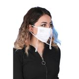 Gümüş İyonlu Boyundan Askılı Yıkanabilir Taşlı Maske K-4 Beyaz STANDART