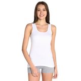 GÜMÜŞ Kadın Geniş Askılı Ribana Atlet, Düz Biyeli, Beyaz, L Beden, 6'lı Set