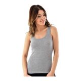 GÜMÜŞ Kadın Kalın Askılı Atlet, Ribana Biyeli, Gri, 2XL, 3 Adet Set