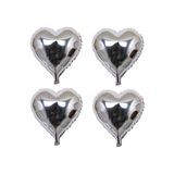 Gümüş Kalp Folyo Balon Set 10 Adet 25 cm