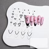 Gümüş Kalp Tırnak Sticker Kalp Tırnak Etiketi Nail Art 2182S