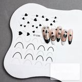 Gümüş Kalp Ve Şerit Tırnak Sticker Kalp Tırnak Etiketi Nail Art 2181S