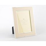 Gümüş Kenarlı Krem Kumaş Fotoğraf Çerçevesi, 13x18 cm, Dekoratif Masa Çerçevesi