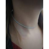 Gümüş Kısa Choker Su Yolu Taşlı Kolye Ko9e67 Altın - Gümüş