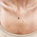 Gümüş Kolye - 0.50 Ct Mistik Topaz Spor Stil 925 Ayar Gümüş Kolye-Doğal Taş Mistik Topaz Gümüş Kolye