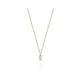 Gümüş Kolye - 0.50 Ct Pink (Pembe) Quartz Taşlı Gümüş Kolye - Hediyelik 925 Ayar Gümüş Kolye