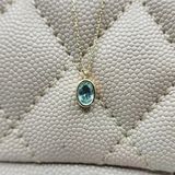 Gümüş Kolye - 1.05 Ct Green Topaz 925 Ayar Gümüş Tasarım Modern Kolye - Yeşil Topaz Hediyelik Kolye