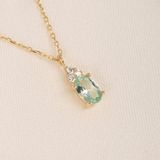 Gümüş Kolye - 1.50 Ct Nano Peridot Pırlanta Montürü Gümüş Kolye - Hediyelik Pırlanta Montürü Kolye