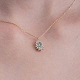 Gümüş Kolye - Green Topaz 0.90 Ct (Nano Yeşim Taşı) 925 Ayar Gümüş Kolye - Hediyelik Gümüş Kolye