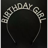 Gümüş Kristal Taşlı Birthday Girl Doğum Günü Tacı İthal Ürün A Kalite 17X16 Cm (5067)