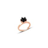 Gümüş Lotus çiçeği modeli onix renkli taşlı ayarlamalı yüzük