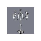 Gümüş Metal 5 Kollu Şamdan Mumluk Çap: 30cm H.40cm
