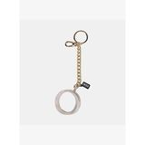 Gümüş O Harfi Gold Zincirli Deri Charm / Anahtarlık